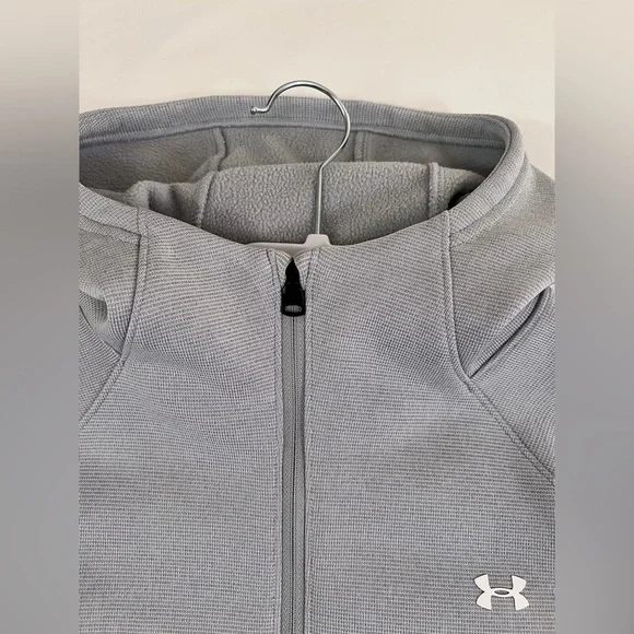 UNDER ARMOR GREY HOODED ZIP JACKET - Women’s Small - Zip pockets - Picture 6 of 10